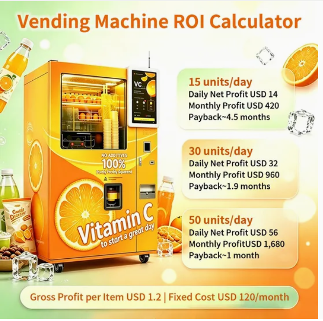 Sealed Orange Juice Vending Machine