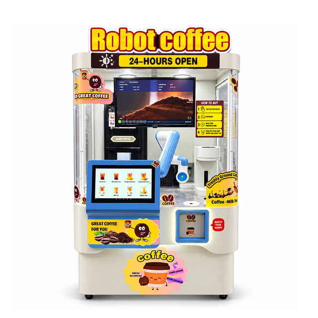 Robot coffee vending machine
